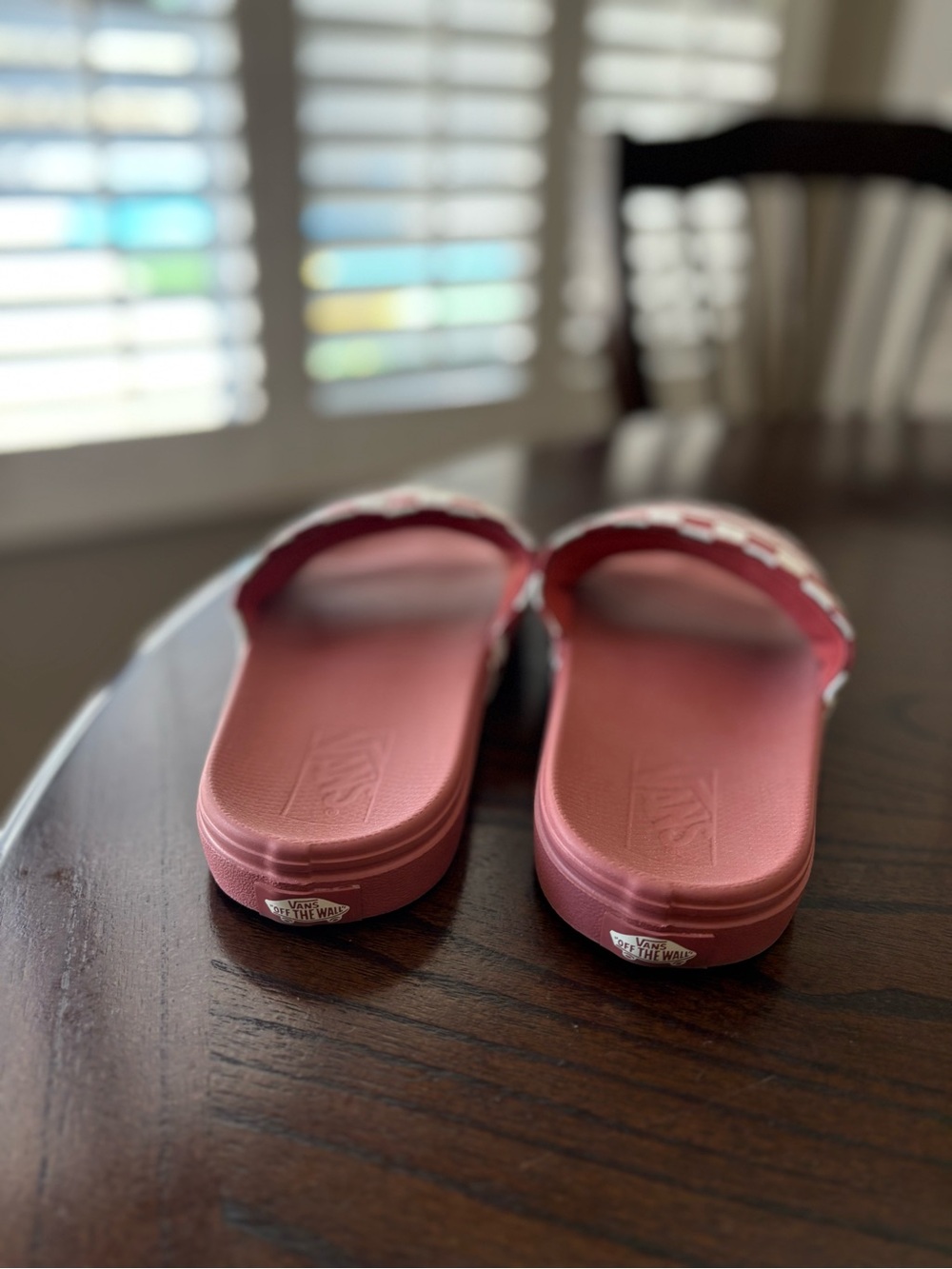 Vans Women’s Checkerboard Slide Sandals - Pink/White Size 9 - Picture 5 of 7